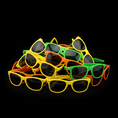 Colored sunglasses for a color run