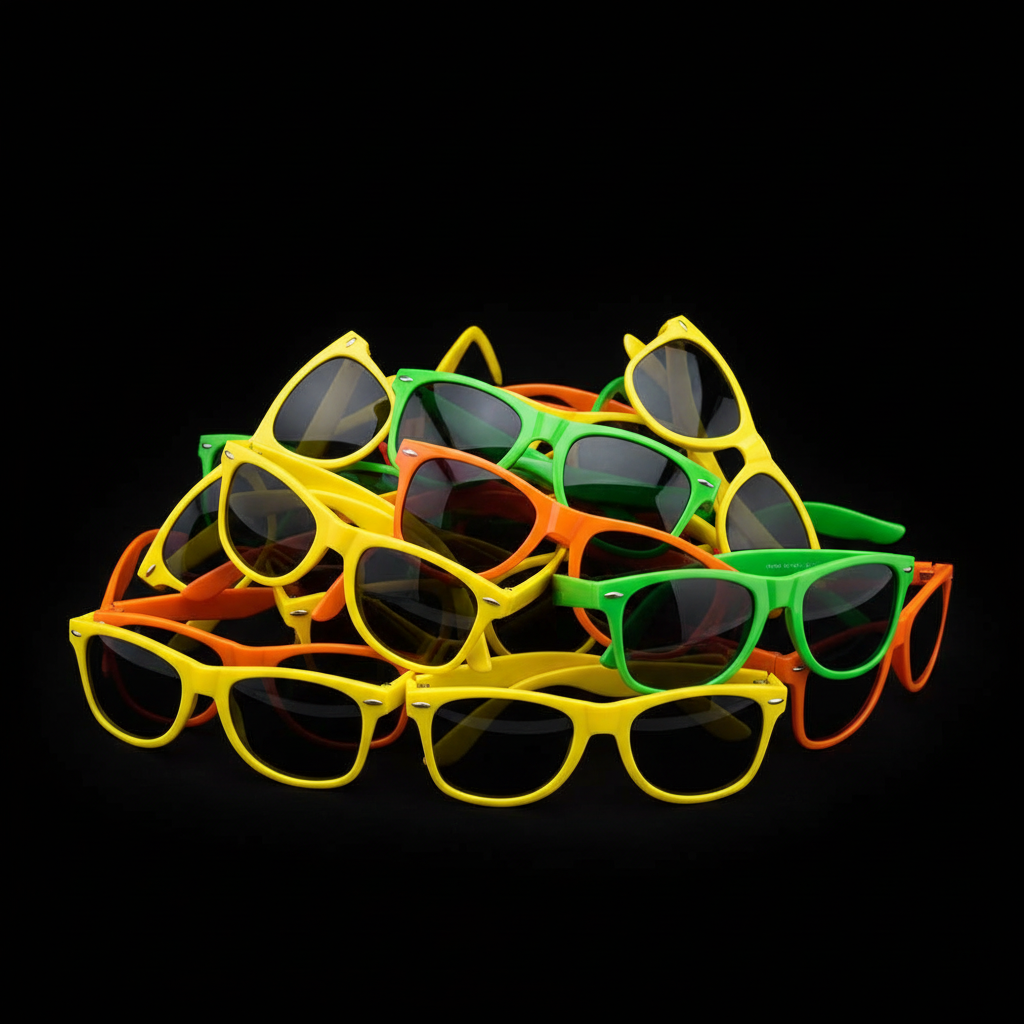 Colored sunglasses for color run