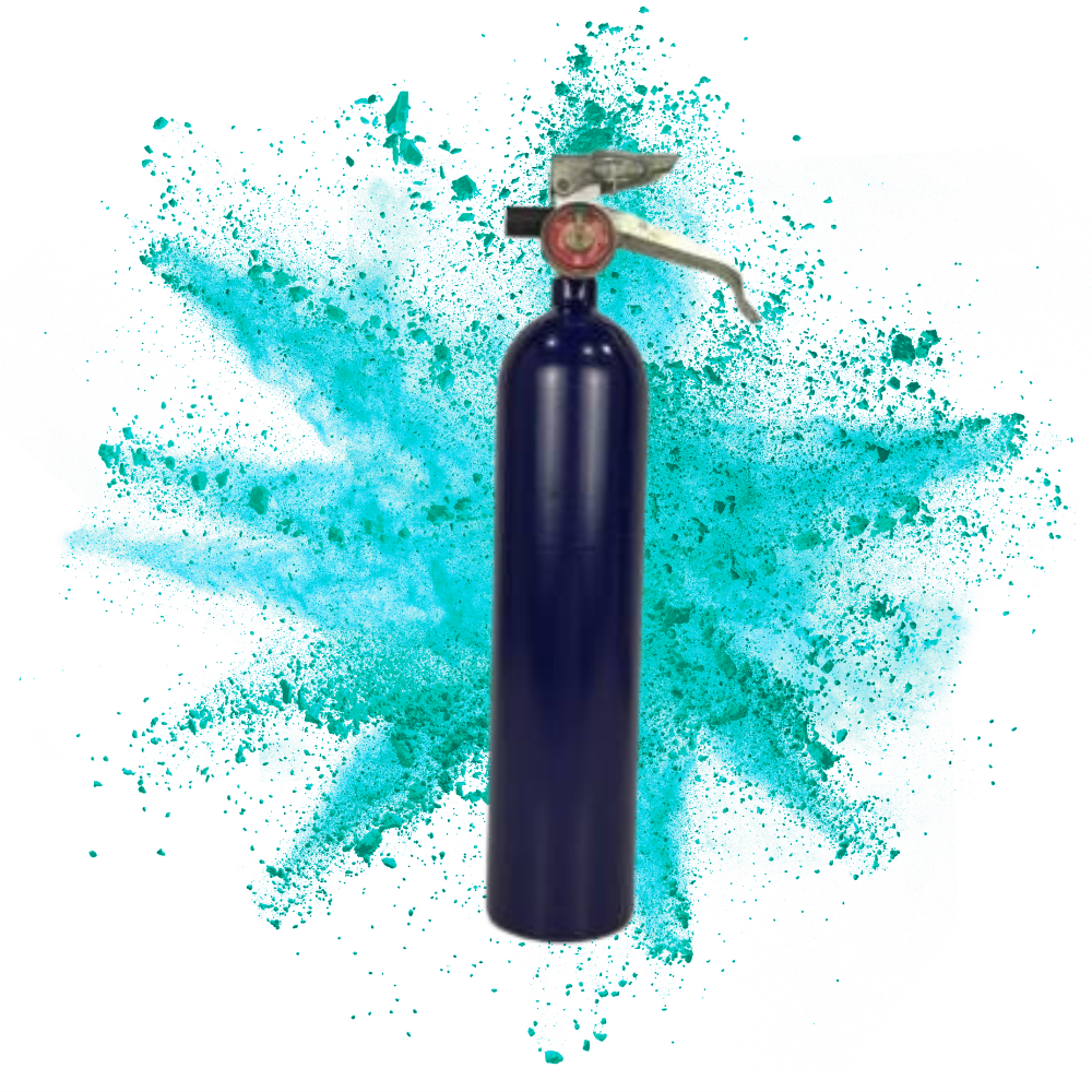 Turquoise colour powder blaster