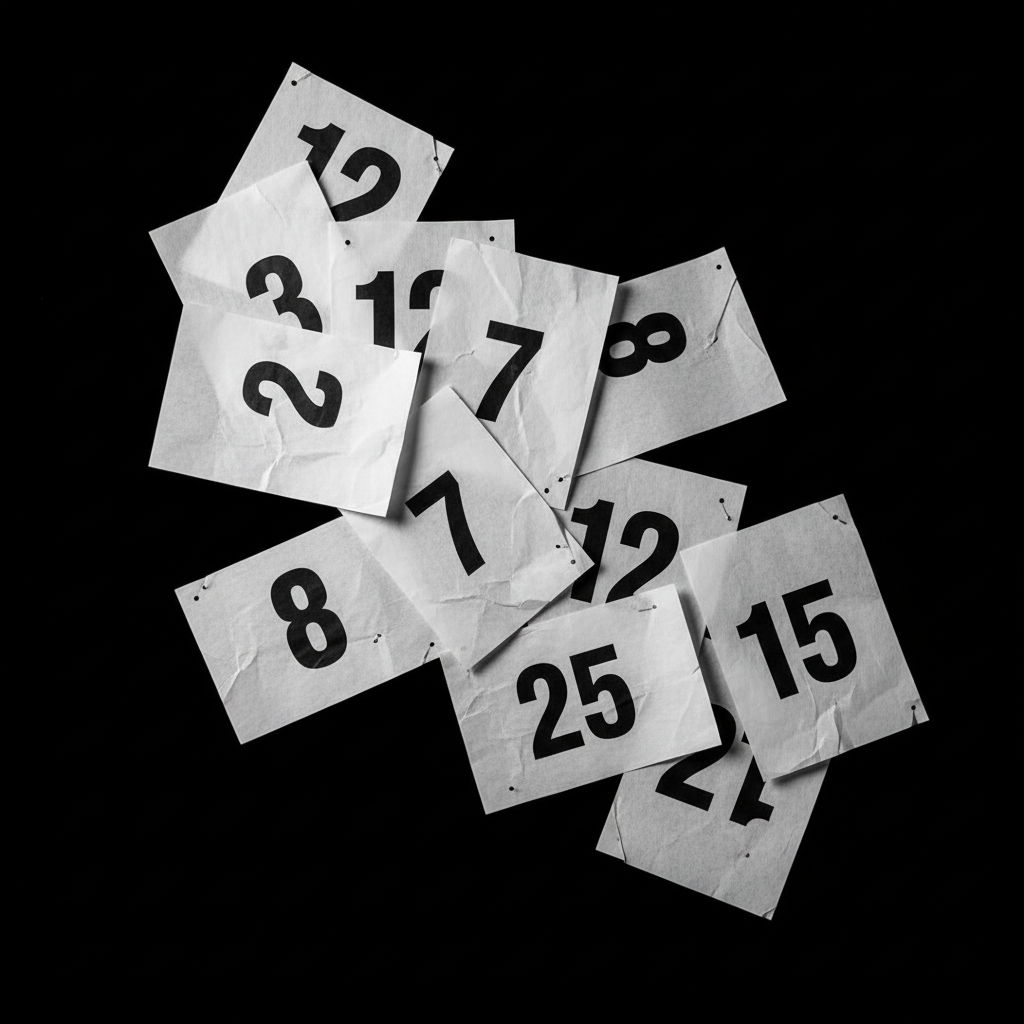 Scattered numbered run ribs  