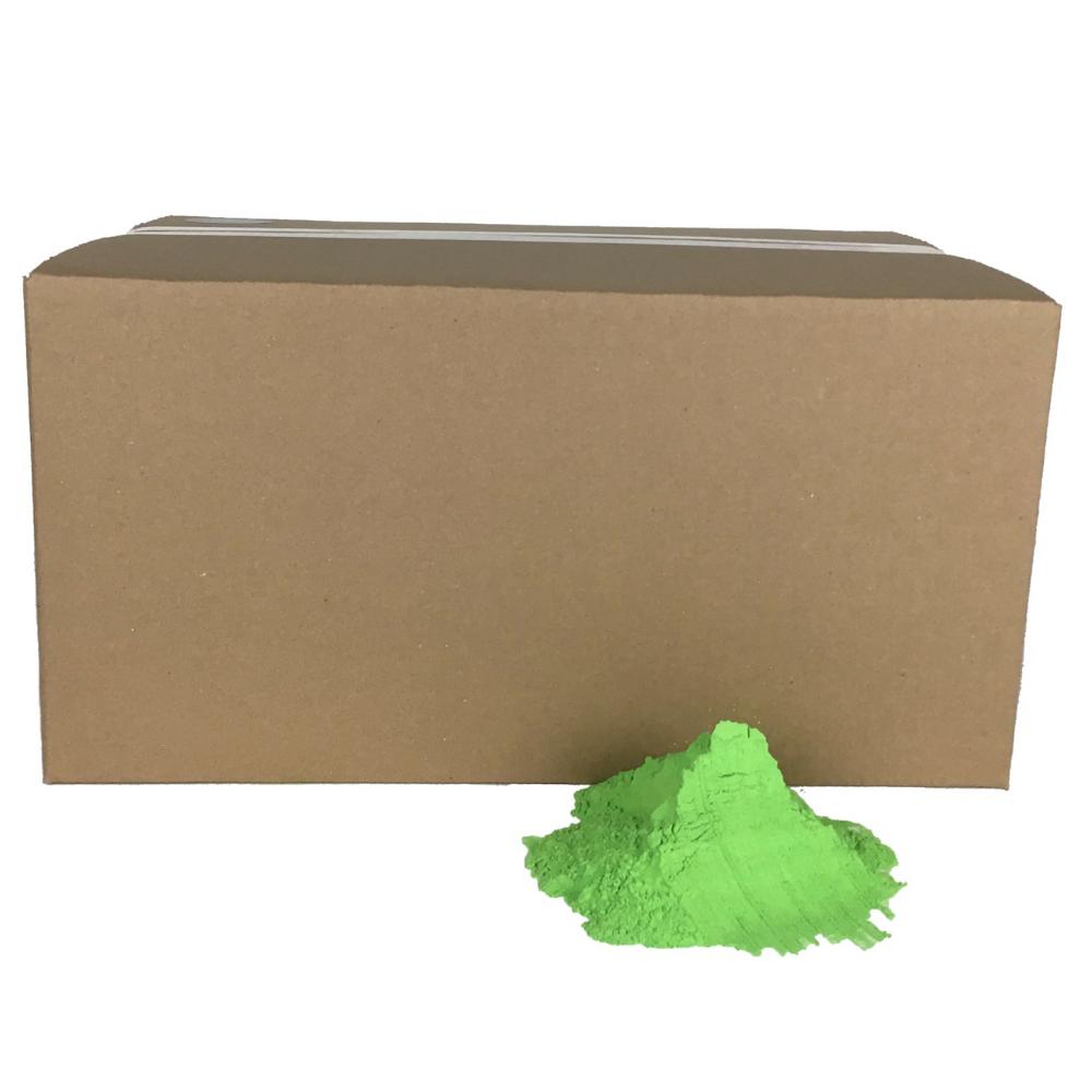 Box of 25lbs of green bulk colour powder